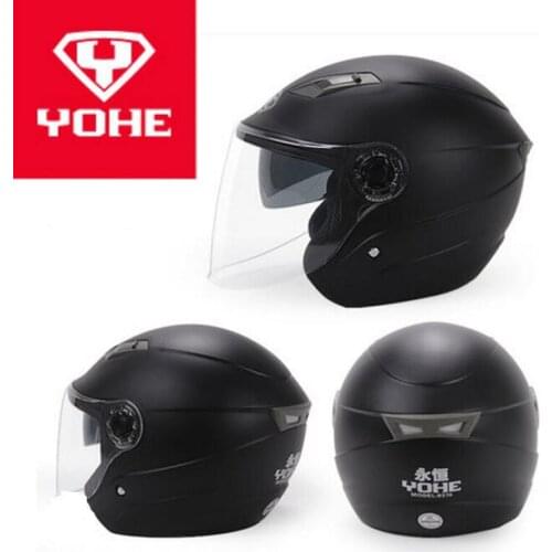 2019 New Knight protection YOHE Half Face Motorcycle Helmet YH837A Double lens Motorbike Helmets made of ABS with PC Visor lens