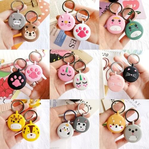 Cute Silicone Protective Case For Airtag Locator Tracker Cover Protective Case For Air tag Keychain Protection Track Shell