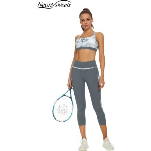 Sugar Pocket Sport Yoga Pants Patchwork Pocket Clothing Solid High Waist Calf Length Workout Leggings for Fittness Yoga Leggings