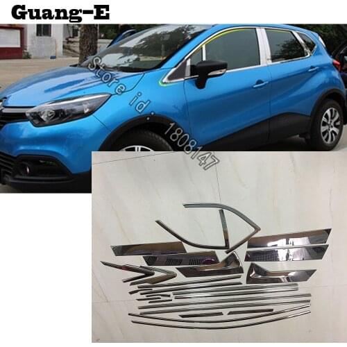 Car Styling Body Stick Stainless Steel Glass Window Garnish Pillar Middle Column Strip Trim For Renault Captur 2015 2016 2017
