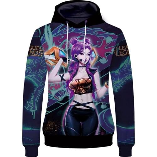 K/DA Evelynn Kaisa Ahri Akali Pullover Hooded Hoodie Cosplay Costume KDA Men Women Spring Autumn Sweatshirt Casual Streetwear