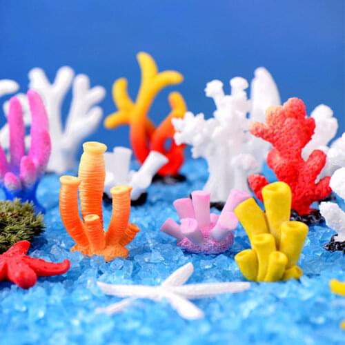 1Pc Resin Coral Decoration Colorful Fish Aquarium Decoration Artificial Coral for Fish Tank Resin Reef Rock Lanscaping Ornaments