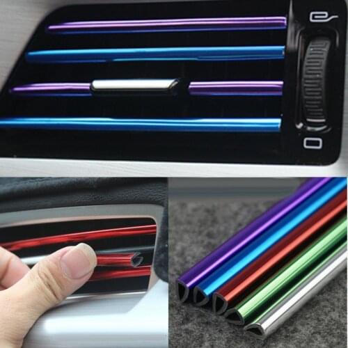 10/5pcs Car Air Vent Trim Strip Car-styling U Shape Chrome Air Conditioner Outlet Grille Decoration DIY Car Mouldings Stickers