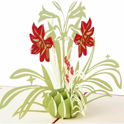 10pcs Daffodil Flower 3D Pop UP Paper Laser Cut Greeting & Gift Happy Birthday Thank You Cards Postcards Teachers' Day Tarjetas