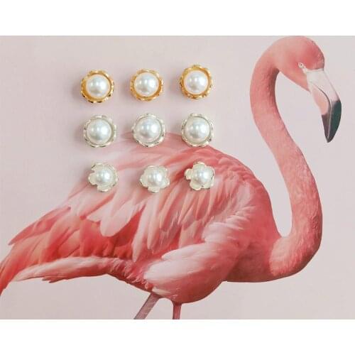 10 pcs/lot Alloy Pearl Flower Jewelry Decoration Accessories Diy Hair Accessories Handmade Garment Buttons Ornaments Earrings