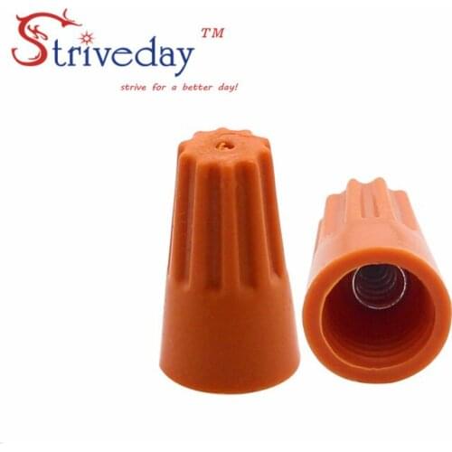1000pcs/lot New Rotating terminal crimping cap P4 helical spring-type Terminal cap Orange color HOT SALE