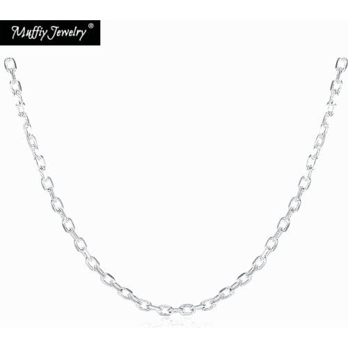 2mm Rolo Link Chain,Europe 925 Sterling Silver Basic Square Chains Necklace Jewelry Fit Pendant 2017 Gift For Men & Women