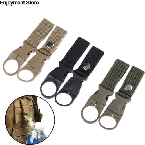 2pcs Multifunction Water Bottle Holder Clip Water Bottle Nylon Webbing Buckle Hook Climbing Carabiner Belt Backpack Hanger Hooks