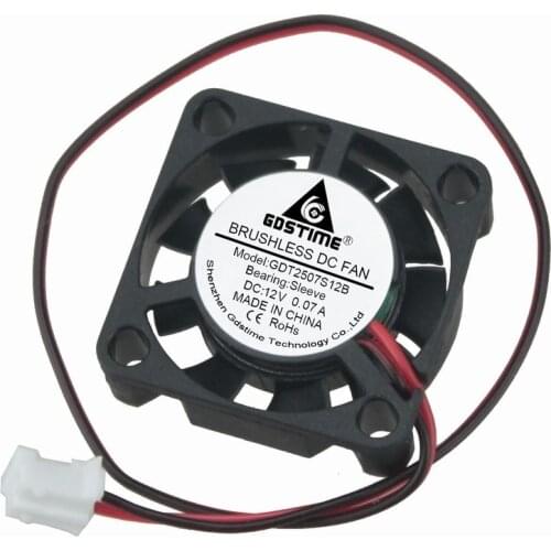 2pcs Lot Gdstime Mini 25mm 2cm 25MM x 7MM 2.5CM 2507S 2Pin 12V Plastic Air Flow DC Cooling Cooler fan