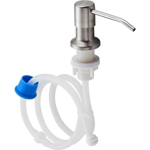 304 Stainless Steel Sink Soap Dispenser Pump Head with Detachable Extension Bathroom Kitchen Silicone Tube Hand Washing Cleaning