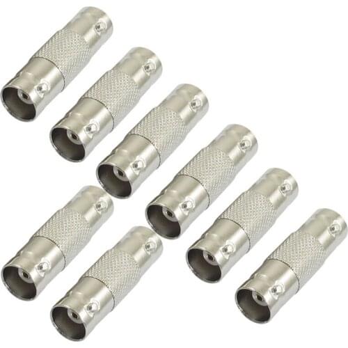 8 Pcs Silver Tone BNC Female to Female F/F Connector Adapter