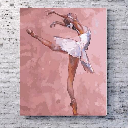 Ballet dancer ballet one foot balance rotation dance posture decorative painting abstract own painting DIY home decor painting