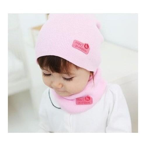 Yundfly 2 pcs/set Cute Children Girls Knitting Cap with Scarf Set Baby Warm Knitted Hat Set Gift Photo Props