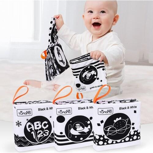 Baby Cloth Books 3 Pcs/lot Early Learning Educational Toys Black White Soft Cloth Tear not bad Books Cartoon Animal Infant Gift