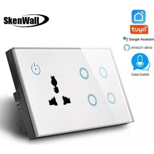 EU 13A 2 Gang Usb Multi-function wifi socket,WIFI socket with 2 USB,WIFI Smart Wall Socket compatible alexa,google assistant