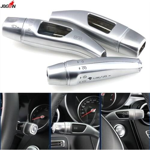 Chrome Wiper Shift Lever Bar Cruise Rod Cover Button Frame Sticker Trim for Mercedes Benz C E GLC Class W205 W213 X253 2016-2018