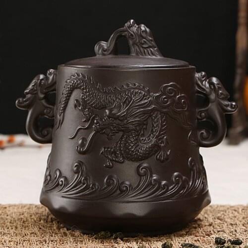 Yixing Yixing ceramic tea pot authentic handmade tea pot boutique large pot of tea Pu'er tea box cylinder