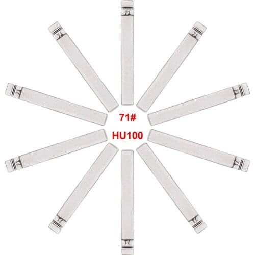 Keyecu 10 Pieces 71# HU100 Metal Blank Uncut Flip Remote Key Blade for GMC for Opel for Buick for Chevrolet