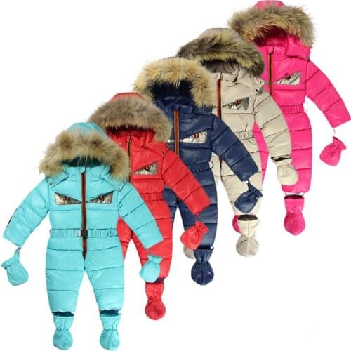 Baby Rompers Winter Thick Down Cotton Boys Costume Girls Warm Clothes Kid Jumpsuit Children Outerwear Baby Wear High Quality