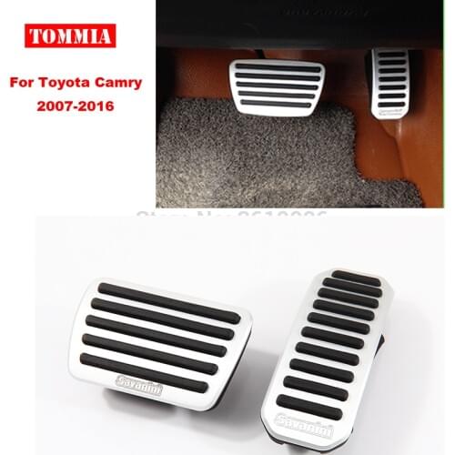 Tommia Aluminum Footrest Gas Brake Pedals Pad kit For Toyota Camry 2007-2016 no drilling cool design styling