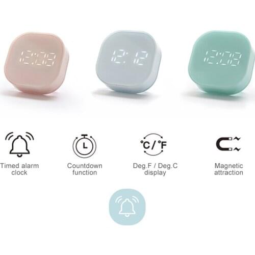 USB Mini Alarm Clock Multi-function Digital Electronic Clock Smart Temperature Sensor Magnetic Luminous Wall Clock Decoration