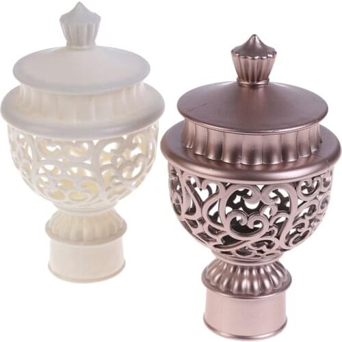 New 2Pcs Multiple Sizes Curtain Rod Cap Finials Plastic Vintage Drapery Rail Ends