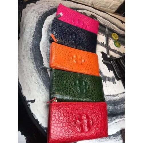 Newest 100% Genuine/Real crocodile skin leather women wallet and purse lady evening wallet long size lady bank card holder case
