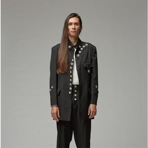 2019 Original design button splicing jacket long fit MAO suit m-6xl!Custom plus-size mens wear High quality catwalk clothing