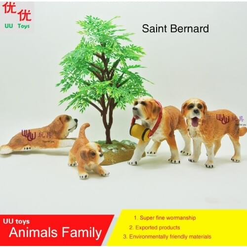 Hot toys: Saint Bernard dog family pack Simulation model Animals kids toys children educational props