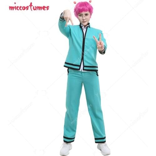 Saiki Kusuo Cosplay Costume Stand Collar School Uniform Style Jacket Full Set with Shirt Pants Hair Accessories