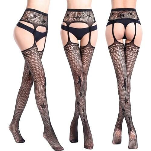Sex Corset Pantyhose Sexy Fashion Fish Net Tights Female Mesh Stockings High Long Knee Socks Women Transparent Lingerie Elastic
