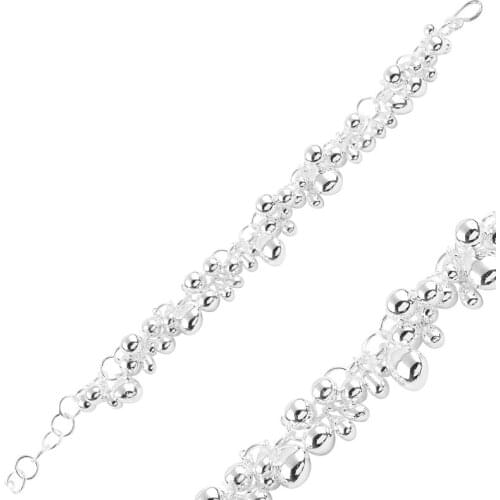 Silver 925 Sterling Dangle Figures Without Stone Bracelet