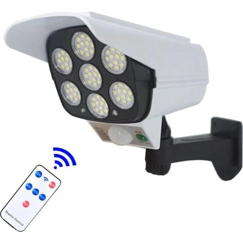 LED Camera Light Solar Powered Sensor Light Motion Sensor Outdoor Security Lamp Emulation Camera Waterproof With Remote