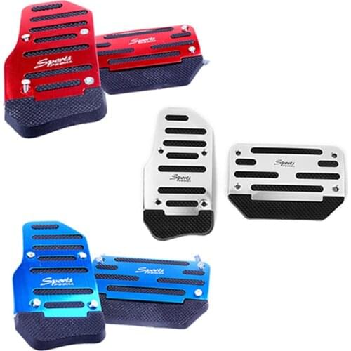 Universal Car Interior Parts Aluminum Automatic Gear Brake Accelerator Non-Slip Foot Pedal Pad Cover 2Pcs