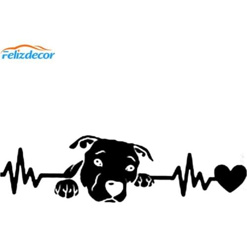 Love My Pitbull Heartbeat LifeLine Vinyl Car Sticker Rear windshield Art Decals Window Decor Animals Rearview mirror L369