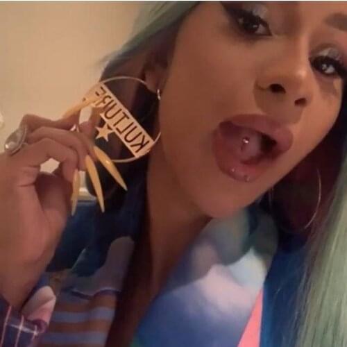 Hip Hop Jewelry Personalized Bar Cut Out Name Hoop Earring Stainless Steel Custom Nameplate Star Big Hoop Earrings For Women BFF