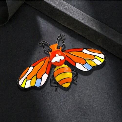 Color Bee Brooch Insect Retro Drip Oil Painting Oil Brooch Temperament High-end Ladies Banquet Matching Jewelry Gifts
