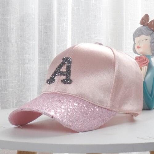 Plastic Rhinestone Baseball Caps Blingbling Women Colorful A Letter Hip Hop Hat Casual Snapback Cap Female Casquette Sun Hat