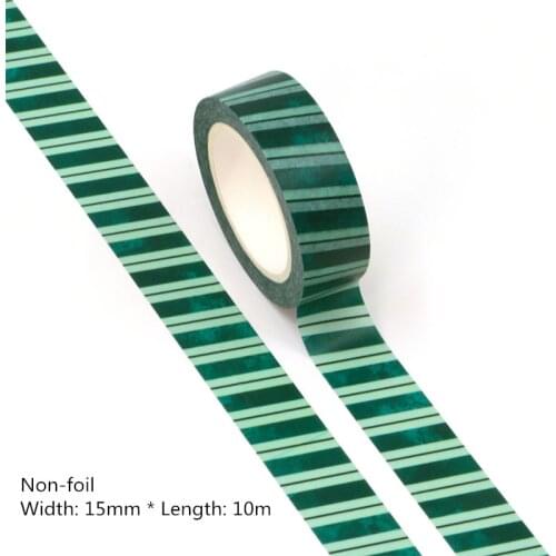 10PCS/lot 15MM*10M Blackish Green Dark green Stripe Cloud Decorative Washi Tape Scrapbooking Masking Tape School Office Supply