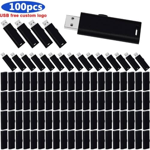 100pcs/lot metal USB Flash Drive 4GB 8GB 16GB flash disk Pen drive 32GB 64GB 128GB memory stick USB2.0 Flash USB Stick pen drive