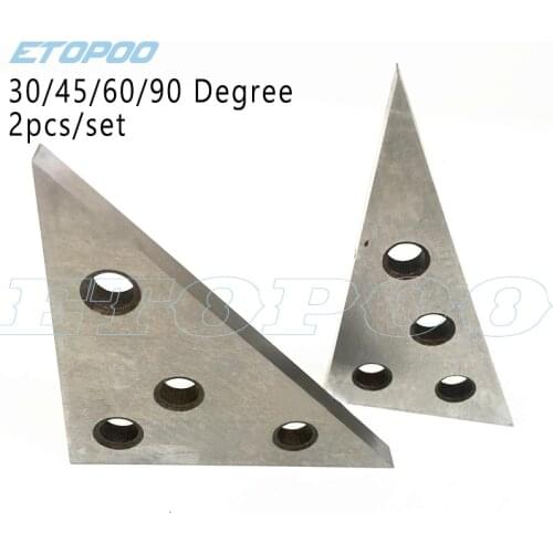30/45/60/90 Degree Angle Block Ruler Inch Metric Triangle Metal Block Angle Precision Machinist Measurement Tool 2Pcs/set