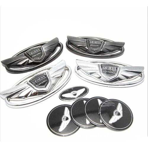 For Hyundai GENESIS Coupe Car Accessories 7pcs 3D Car Styling Front Rear Trunk Emblem Badge Steering Wheel Center Stickers