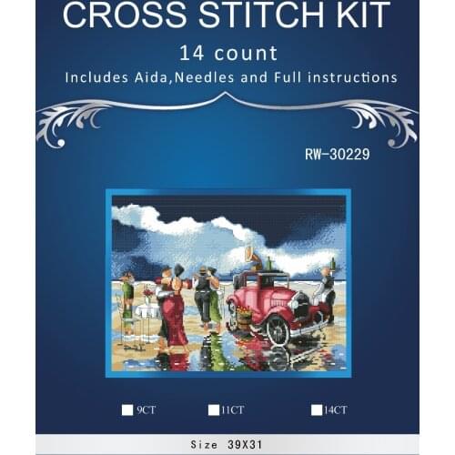 Free delivery Top Quality Lovely Counted Cross Stitch Kit Memories on Ice Skate Skating Winter Snow