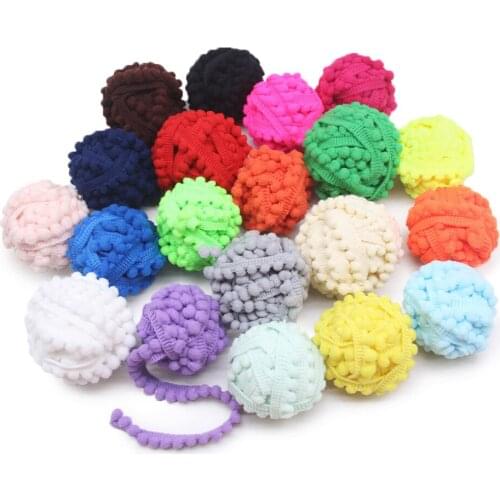 New 2yd/lot 10mm Small Pom Pom Trim Ball Lace Ribbon Tassel Trim Sewing Material Accessories For Home Crafts Decoration