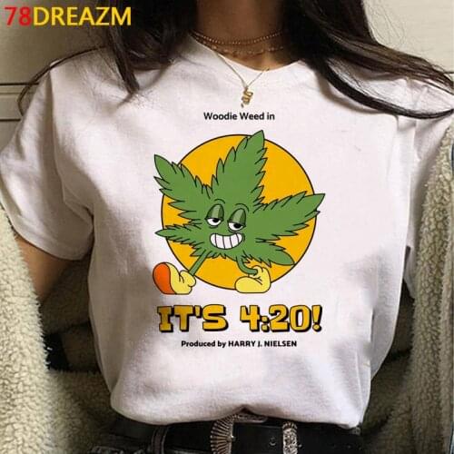 Bong Weed t-shirt women print kawaii 2021 summer top plus size harajuku kawaii
