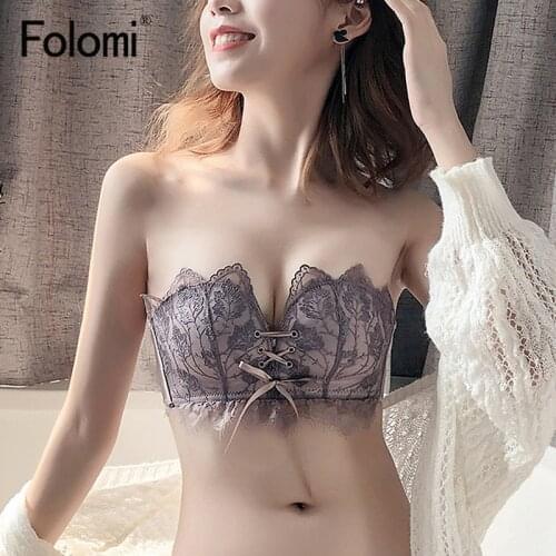 Sexy Lace Strapless Bra Women Top Invisible Bras Push Up Lingerie Backless Seamless Bralette Underwear