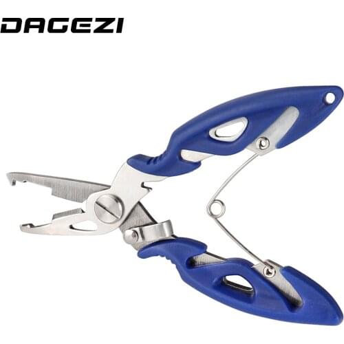 DAGEIZI Stainless Steel Fishing Pliers with package 3 Colors Scissors Line Cutter Remove Hook Fishing Tackle Tool