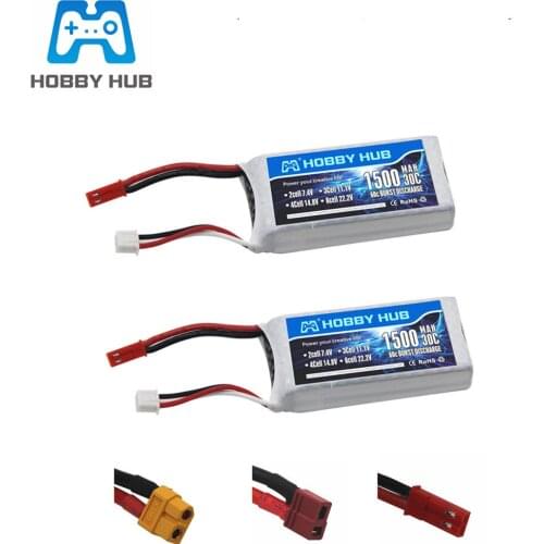 HOBBY HUB 3S 11.1v 1500mAh 30C LiPo Battery 11.1 v Rechargeable battery T/XT60/JST Plug For RC Car Airplane Helicopter parts