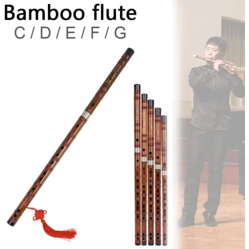 Flute Chinese Traditional Musical Instruments Bamboo Dizi Flute for Beginner C D E F G Key Transverse Flauta