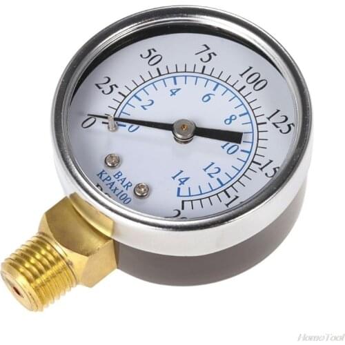 0-14 Bar Air Oil Water Pressure Gauge 1/4" NPT 0-200PSI Manometer 0-14 Bar Side Mount J18 21 Dropshipping